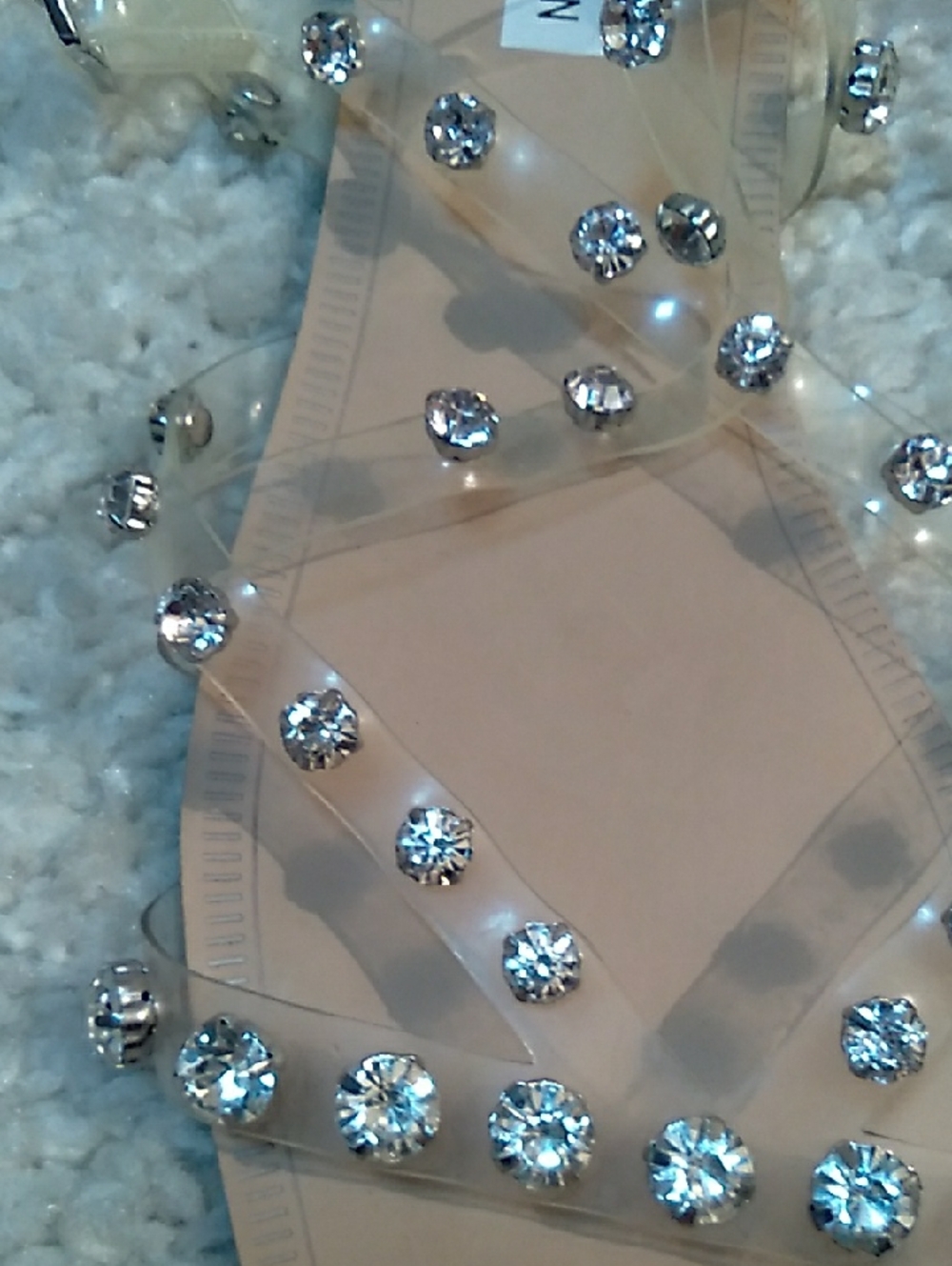 STEVE MADDEN JOLI Rhinestone PVC Sandals  Size 11 - Picture 8 of 16